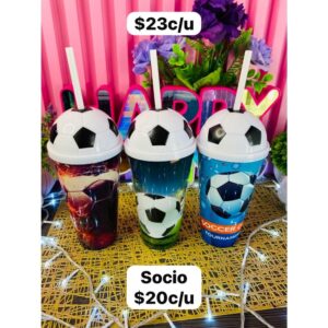 VASO MUNDIAL CON TAPA Y POPOTE