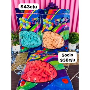 GLOBOS COLOR AL AZAR 100 PC