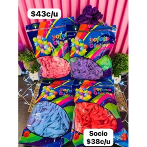 GLOBOS COLOR AL AZAR 100 PC